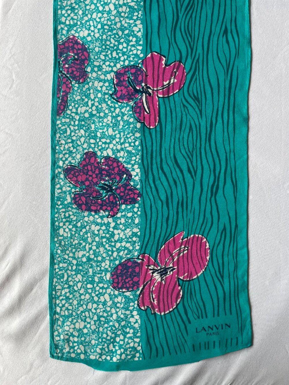 Vintage Lanvin Floral Silk Scarf